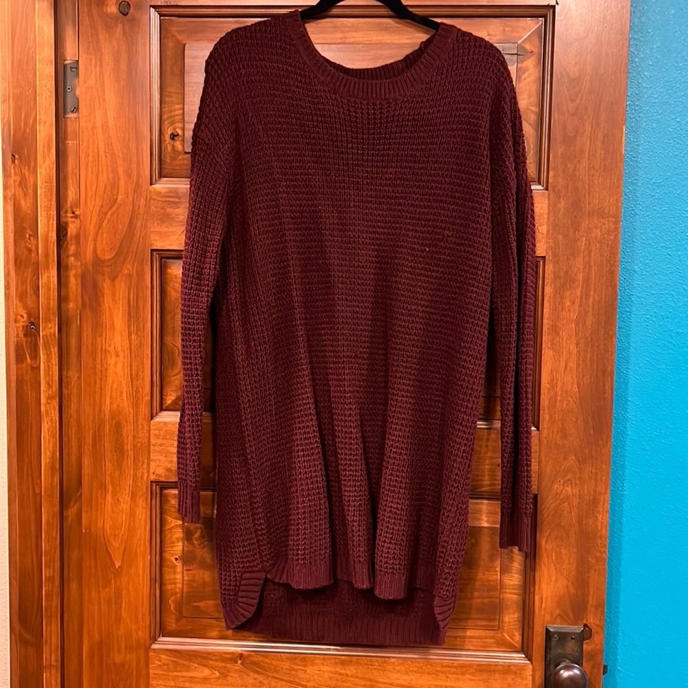 Maroon sweater dress